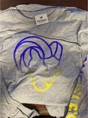 Fanatics Los Angeles Rams Heather Gray Long Sleeve Shirt NWT